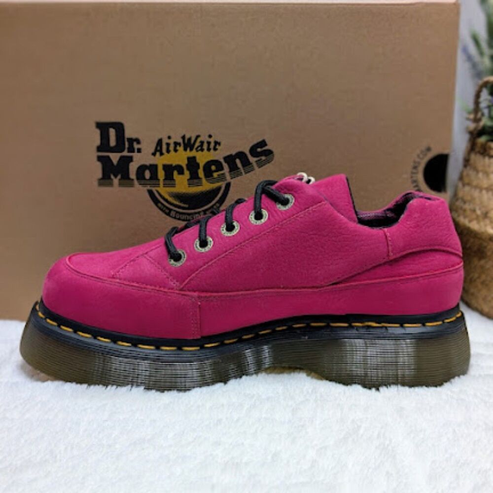 Dr. Martens Buzz 5i Fuchsia Pink Milled Nubuck WP Leather Lace-Up Shoes UK 7 NIB - Picture 8 of 14